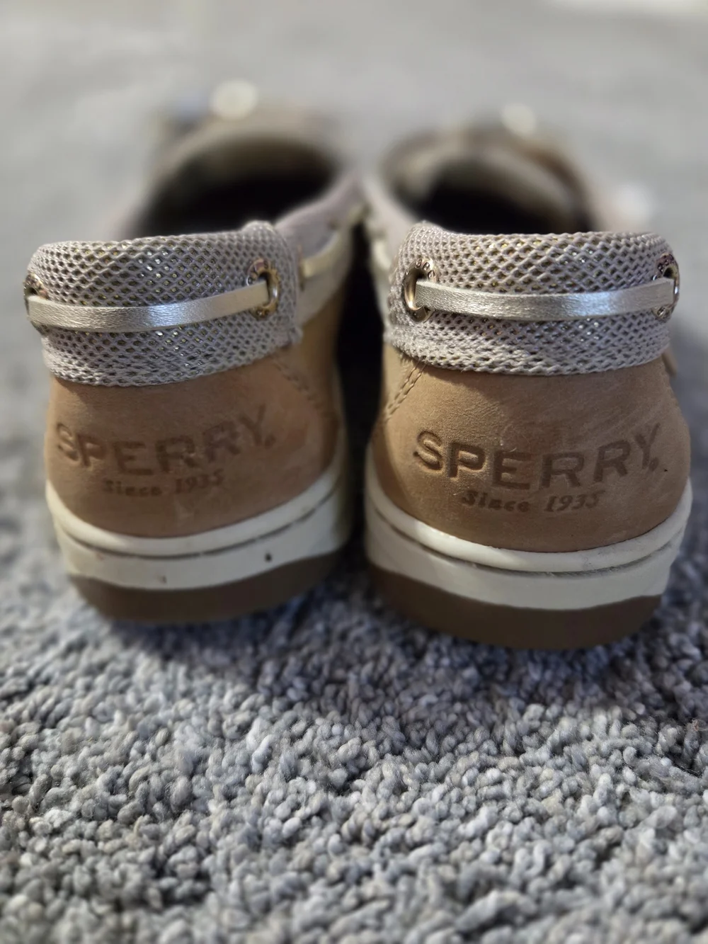 Sperry Women's Tan Canvas & Leather Boat Shoes